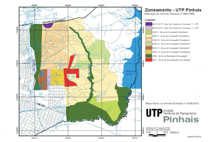 Mapa de zoneamento - Decreto Estadual nº 9.189/2010