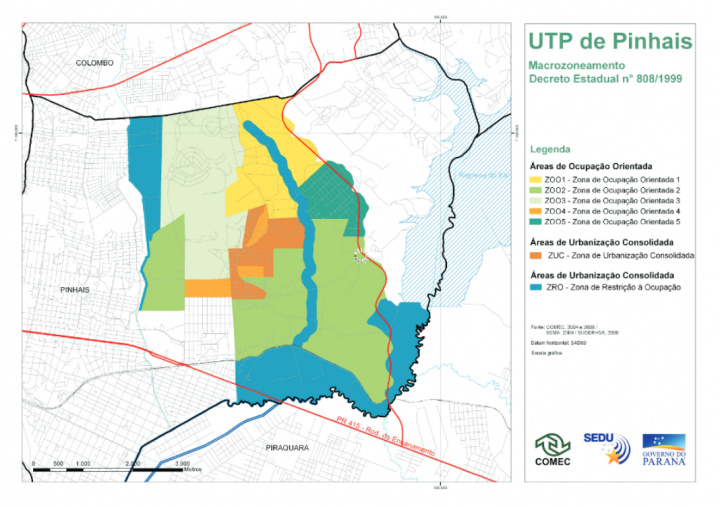 Mapa de zoneamento - Decreto Estadual n 808/1999