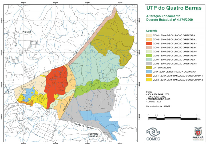 Mapa de zoneamento - Decreto Estadual 4.174/2009