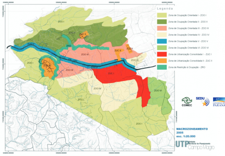 Mapa de zoneamento - Decreto Estadual n° 4.642/2009