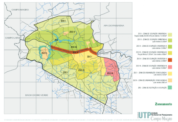 Mapa de zoneamento - Decreto Estadual nº 1.611/1999