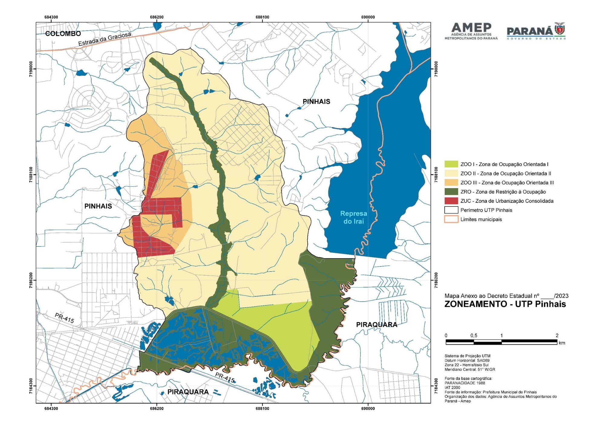 Mapa de zoneamento - Decreto Estadual nº 2914 