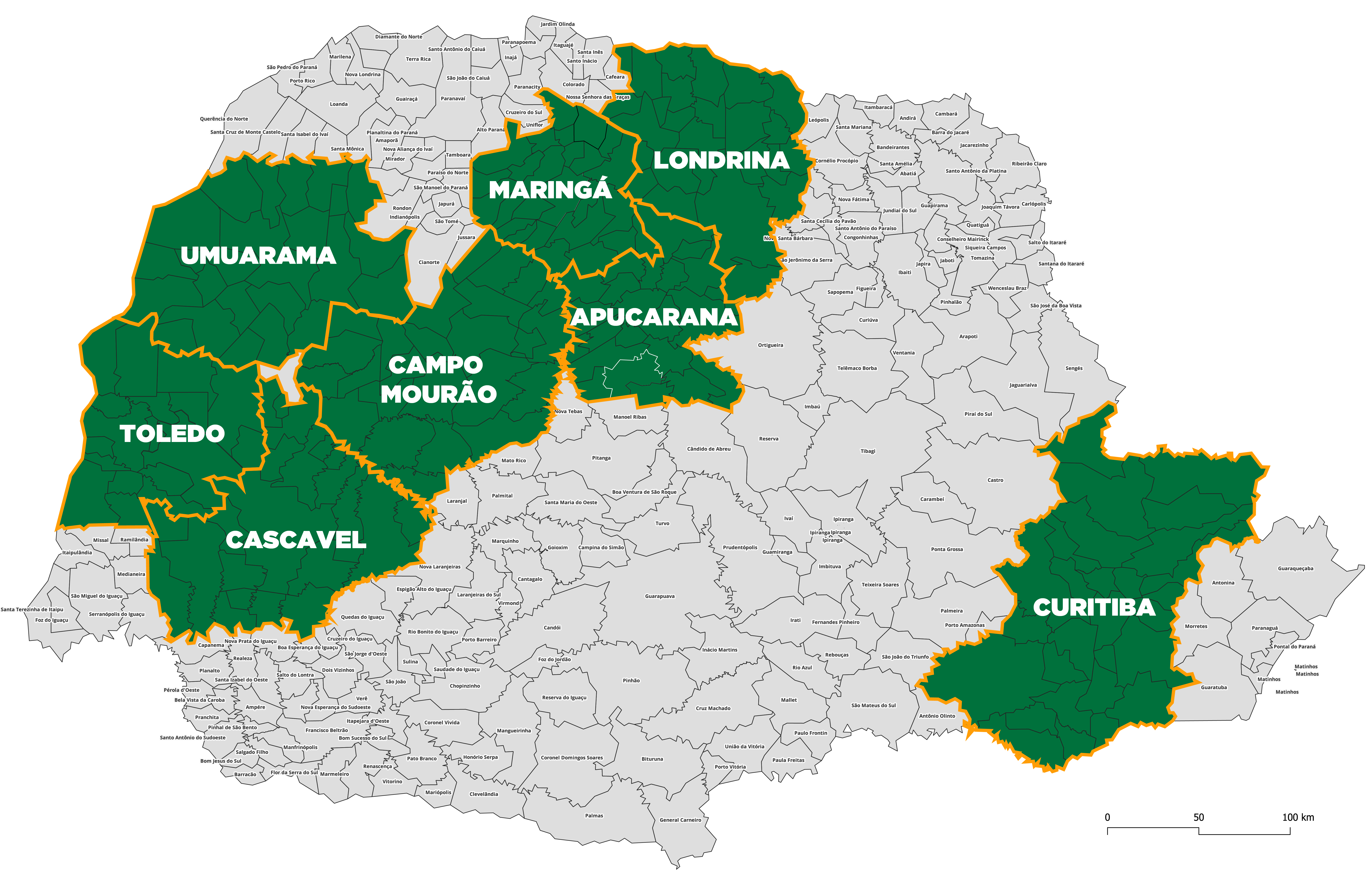 Regiões metropolitanas do Estado do Paraná