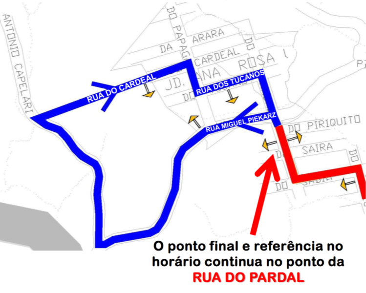 mapa do novo itinerario