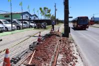 Foto da obra na Av. das Américas em São José dos Pinhais