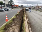 Foto da obra na Av. das Américas em São José dos Pinhais