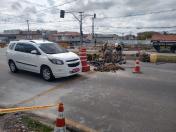 Foto da obra na Av. das Américas em São José dos Pinhais