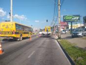 Foto da obra na Av. das Américas em São José dos Pinhais