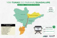 Tunas do Paraná volta a ter linha metropolitana de ônibus para Curitiba