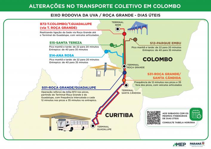 Amep altera horários para ampliar oferta de ônibus em Colombo