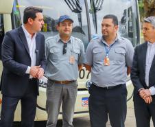 Região Metropolitana de Curitiba recebe 100 ônibus para renovação da frota do transporte coletivo