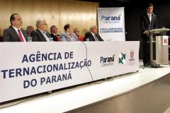 O governador Beto Richa participou no dia 07 de março, em Curitiba, do lançamento da Agência de Internacionalização do Paraná, voltada para a promoção do comércio exterior no Estado. 