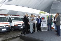 O secretário estadual da Saúde, Michele Caputo Neto, entregou no dia 09 de novembro, em Curitiba, 13 ambulâncias de suporte básico para ampliar o serviço de transporte de saúde em 12 municípios. Da Região Metropolitana de Curitiba (RMC) foram beneficiados Campina Grande do Sul e Tunas do Paraná