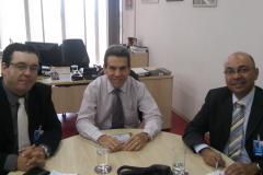 O diretor administrativo da Comec,  João Augusto Cobra, o diretor do  DNIT, Mario Dirani  e o assessor da Comec, Clever  de Almeida  

