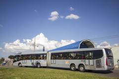 A unidade testada é o Mercedes-Benz O500 MDA, que possui ar-condicionado. O superarticulado vai operar a linha F03 - Fazenda Direto