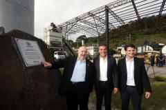 O prefeito de Curitiba, Rafael Greca, o governador Beto Richa e o vice-prefeito Eduardo Pimentel. 