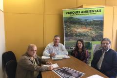 Equipe da Comec que está trabalhando nos projetos dos parques: Robson Ney Dalla Vecchia, Sandro Almir Setim, Maria Luiza Malucelli Araújo e Paulo José Bueno Brandão. 
