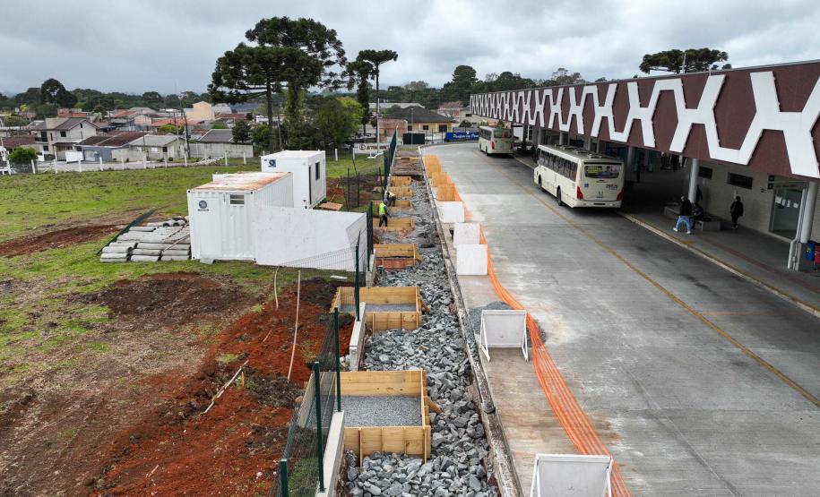 Começam as obras da garagem do Bonde Urbano Digital no Terminal de Piraquara