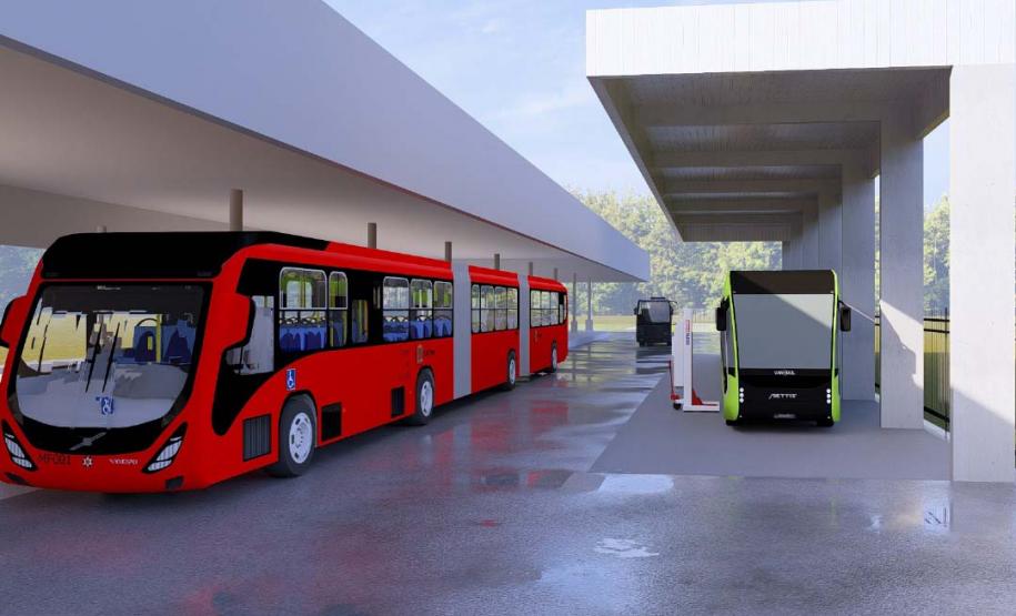 Começam as obras da garagem do Bonde Urbano Digital no Terminal de Piraquara