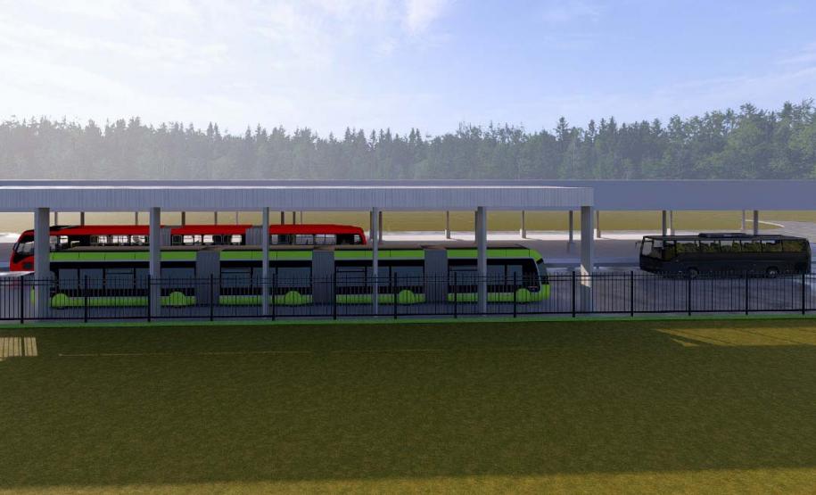 Começam as obras da garagem do Bonde Urbano Digital no Terminal de Piraquara