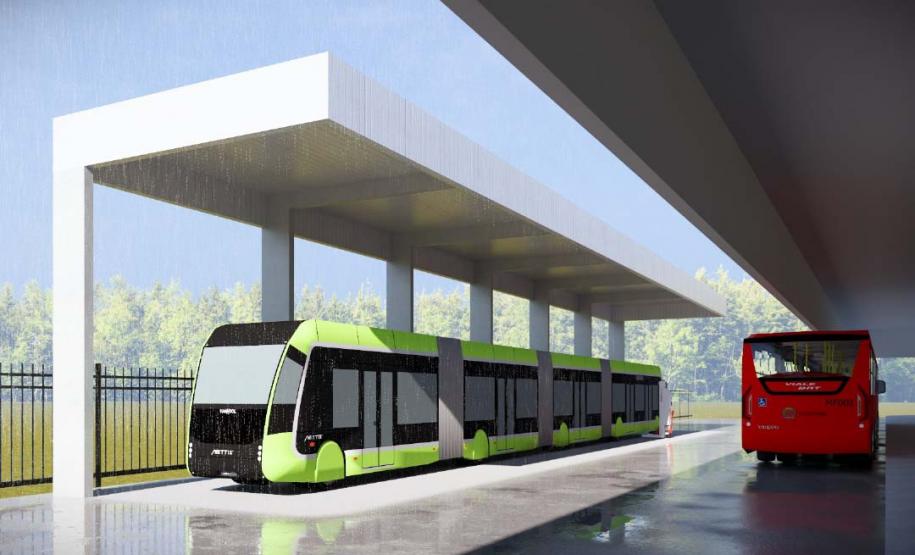 Começam as obras da garagem do Bonde Urbano Digital no Terminal de Piraquara