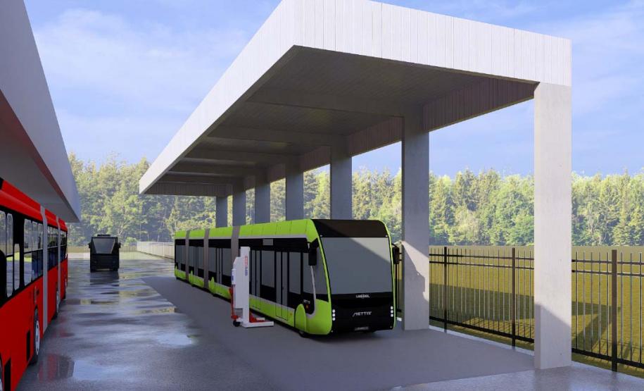 Começam as obras da garagem do Bonde Urbano Digital no Terminal de Piraquara