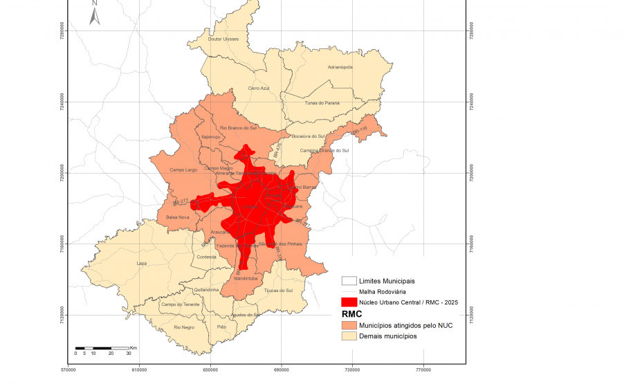 Com inclusão de duas cidades, Amep atualiza mapa do Núcleo Urbano Central da RMC