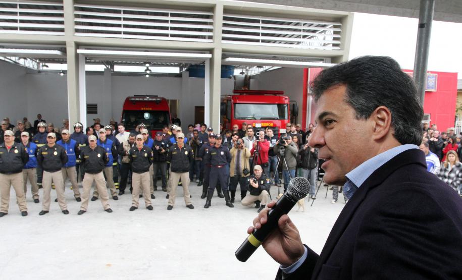 O governador Beto Richa inaugurou no dia 02 de julho 3º Subgrupamento do Corpo de Bombeiros, em Pinhais, na Região Metropolitana de Curitiba