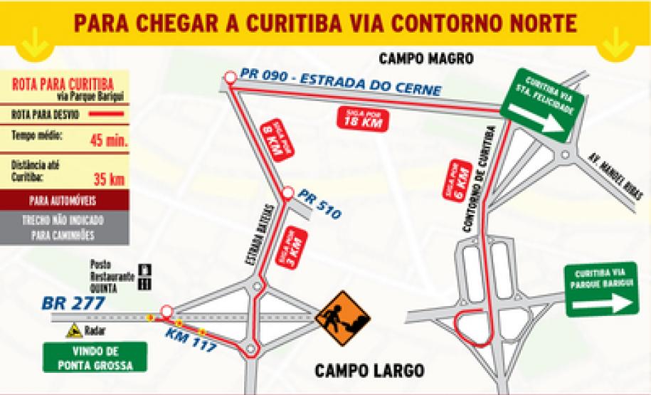 DER-PR alerta motoristas para obras na BR-277, em Campo Largo O Departamento de Estradas de Rodagem (DER-PR) informa que as equipes irão fazer a troca do pavimento da rodovia, entre o km 100 e o km 113 (sentido Curitiba) e entre os quilômetros 118 e 123 no sentido interior.